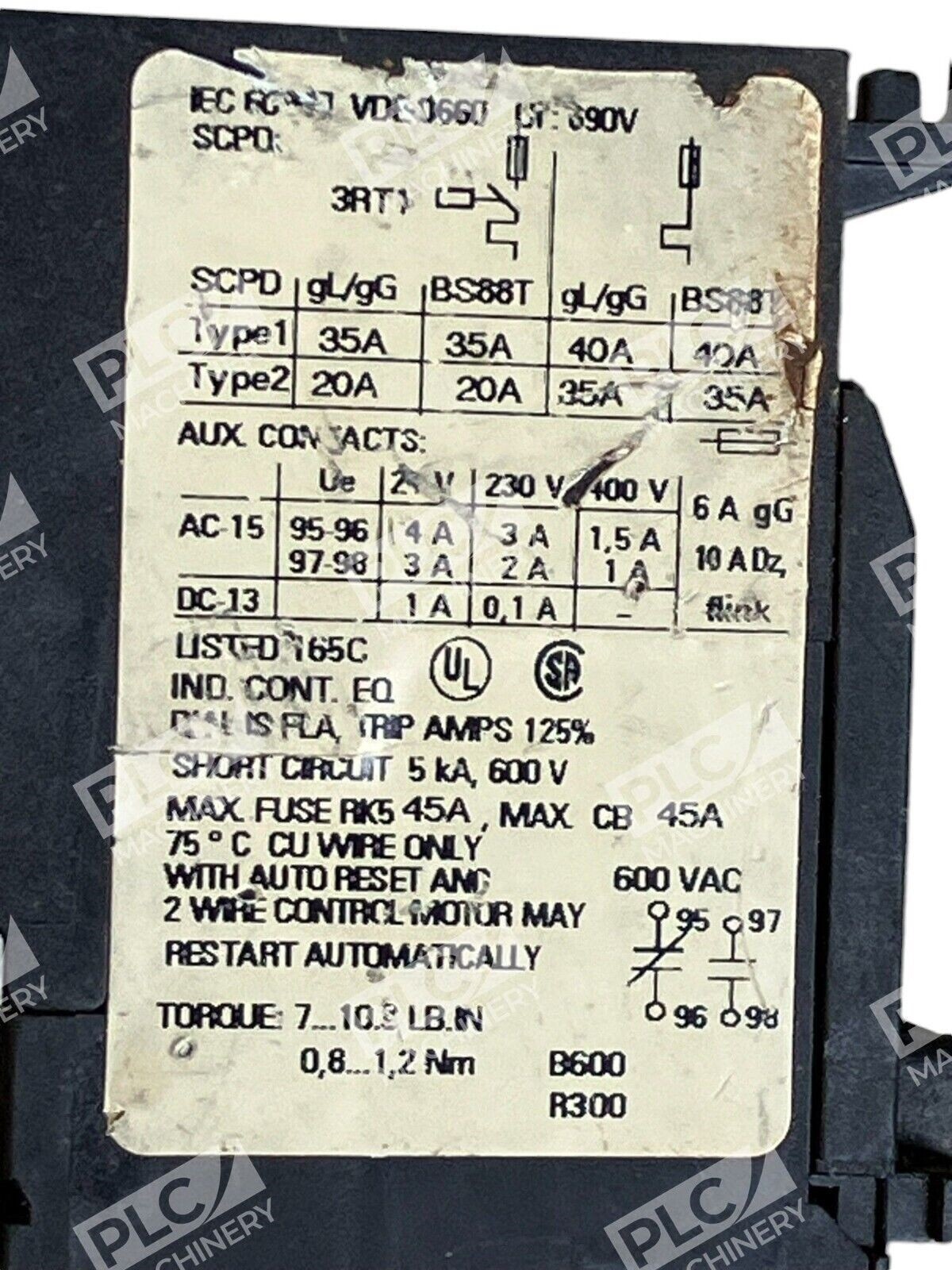 Siemens Overload Relay 45A 3RU1116-1KB0 - Image 4