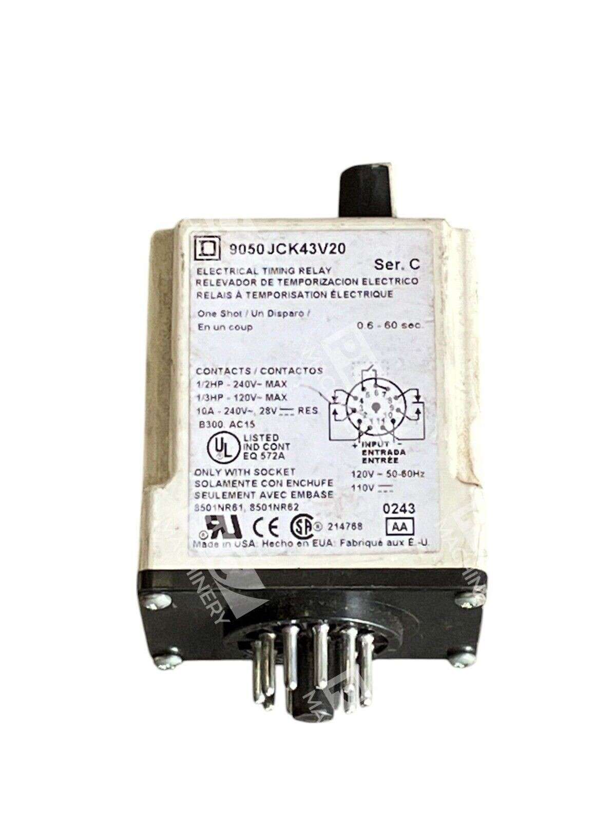 Square D Electrical Timing Relay 9050JCK43V20 /C
