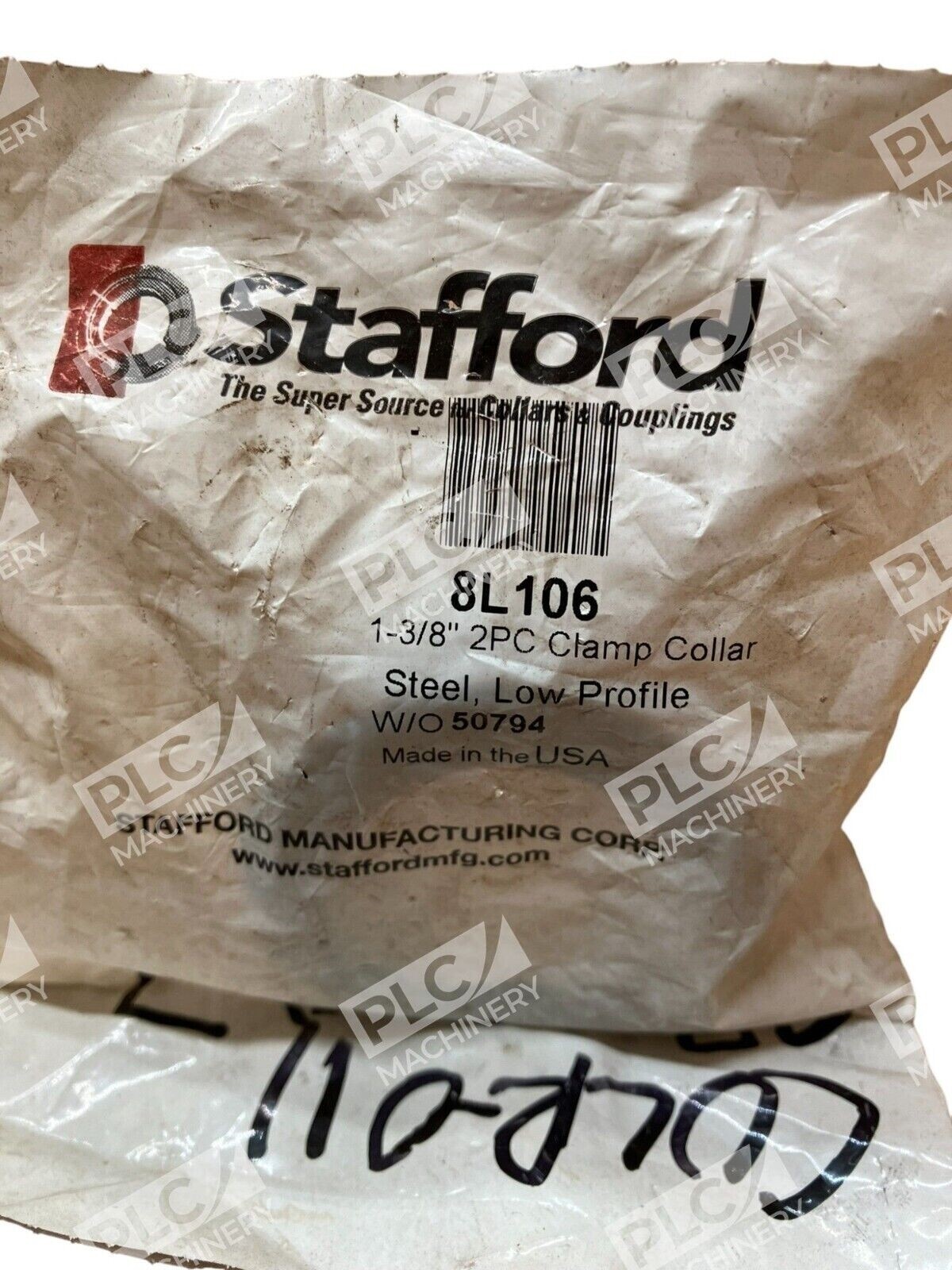 Stafford 8L106 1-3/8" Low Profile Steel 2PC Clamp Collar - Image 3