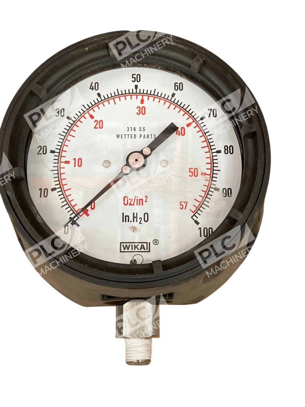 Wika 0-100InH2O 0-57Oz/in2 316 SS Wetted Parts Pressure Gauge 611.10 9851810